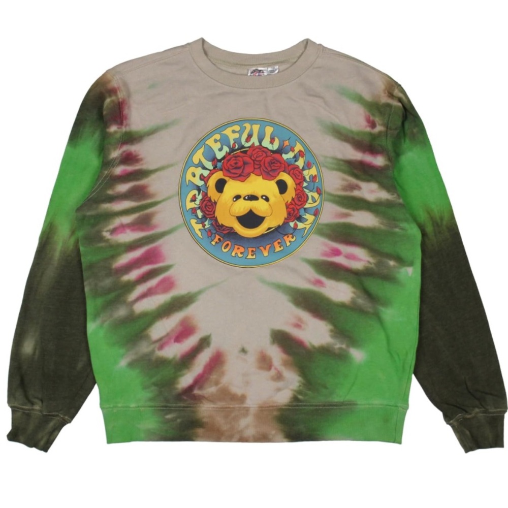 Grateful Dead Forever Grateful Tie-Dye Crewneck Pullover Sweatshirt NWOT Sz LG